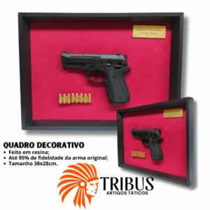 QUADRO DECORATIVO MODELO - PISTOLA PT 58 TAURUS CAL 38